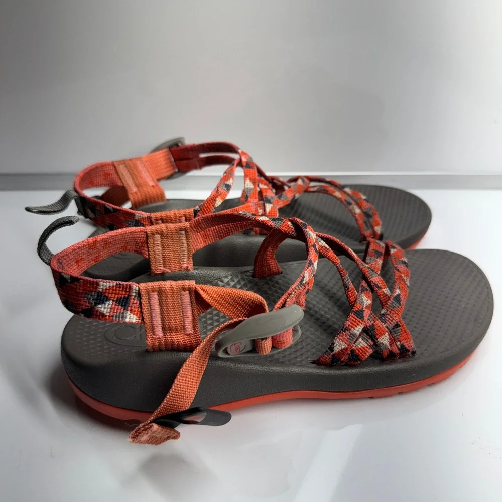 Chaco Z Sandals Youth Rusty Orange Pink Multi Color Strappy Comfort Sport Size 5